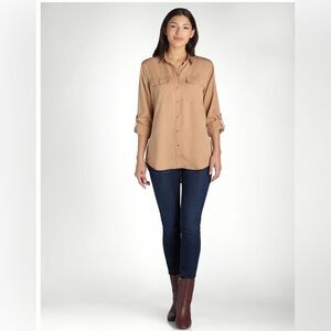 🆕 Women’s Button Front Utility Layering Top Plus Size 2Xl NWT🌻